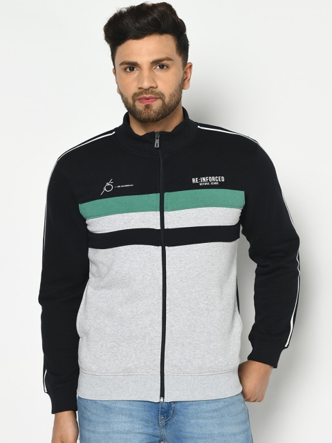 

Octave Men Grey & Black Colorblocked Sweatshirt