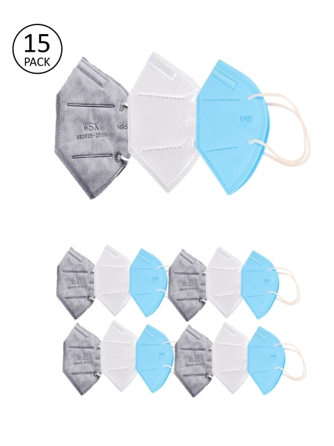 

OOMPH Unisex Pack Of 12 5-Ply Reusable Anti-Pollution KN95 Masks, Blue