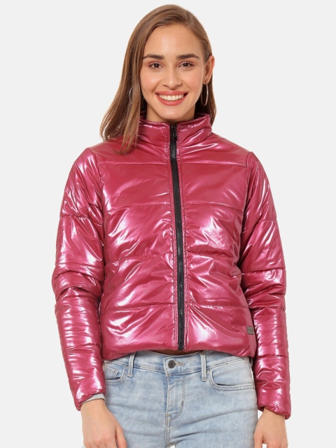 

Campus Sutra Women Maroon Solid Windcheater Padded Jacket