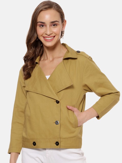 

Campus Sutra Women Beige Solid Windcheater Tailored Jacket
