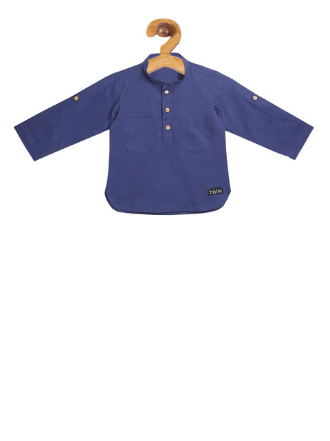 

Zotw Kids Blue Solid Straight Kurta