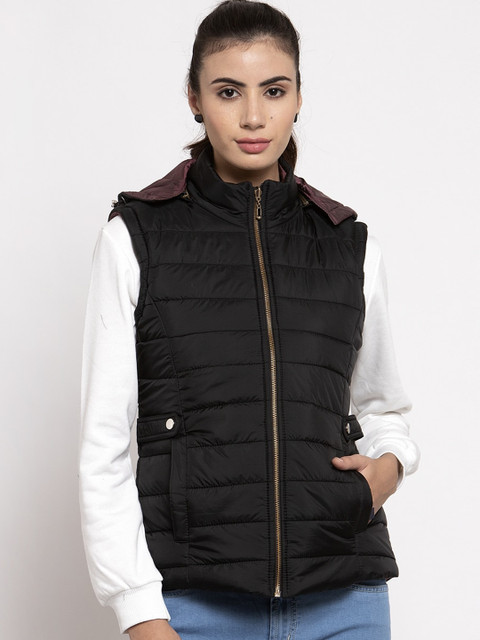 

Global Republic Women Black Solid Padded Jacket