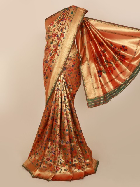 

Pothys Gold-Toned Printed Jute Silk Saree