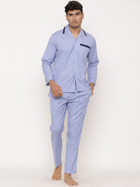 

Tistabene Men Blue Solid Night suit
