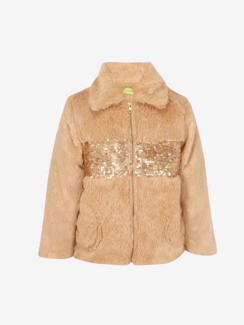 

CUTECUMBER Girls Beige Solid Tailored Jacket