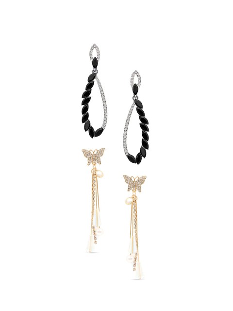 

Yellow Chimes Multicoloured & Black Contemporary Drop Earrings, Multi