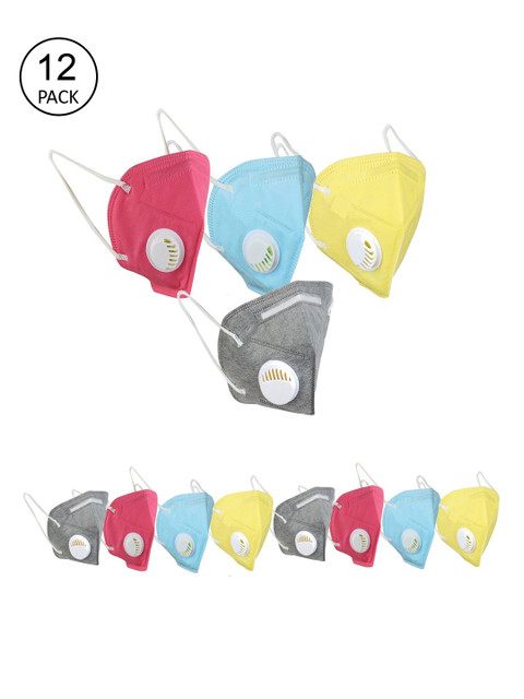 

OOMPH Unisex Pack Of 15 5-Ply Reusable Anti-Pollution KN95 Masks, White