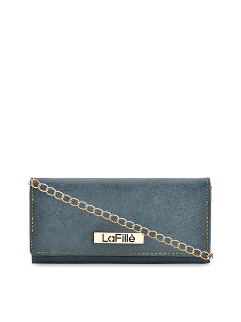 

LaFille Women Blue Solid Two Fold Wallet