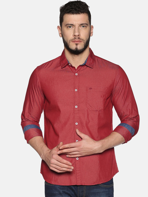 

Chennis Men Maroon Slim Fit Printed Casual Shirt