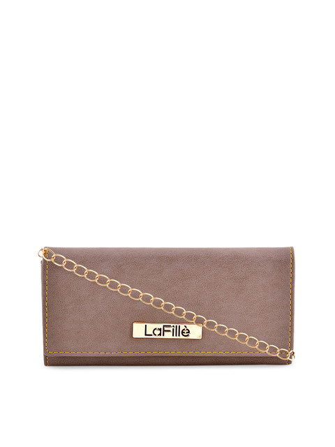 

LaFille Women Taupe Solid Two Fold Wallet