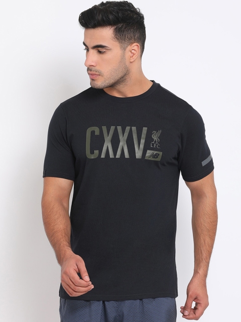 

New Balance Men Black Printed Round Neck T-shirt
