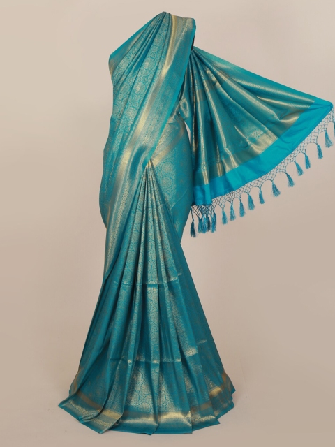 

Pothys Blue Woven Design Jute Silk Saree