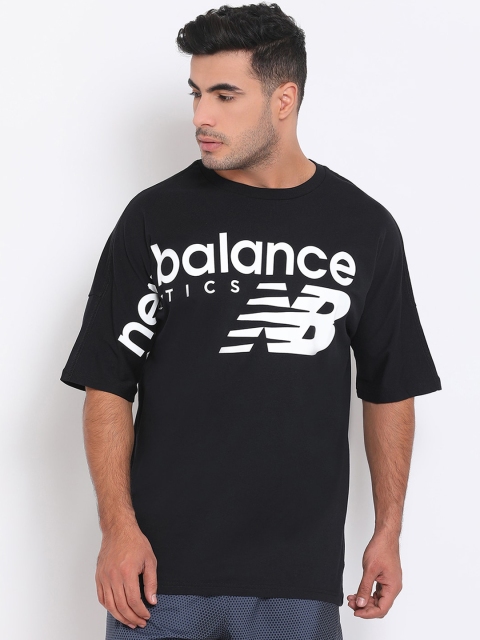 

New Balance Men Black Printed Round Neck T-shirt