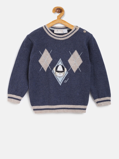 

Chicco Boys Navy Blue & Beige Printed Sweatshirt