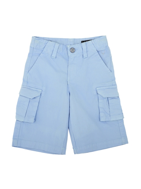 

Allen Solly Junior Boys Blue Solid Regular Fit Cargo Shorts