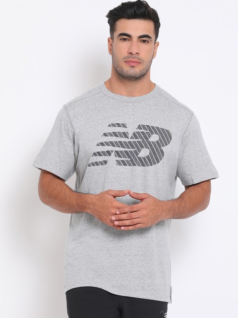 

New Balance Men Grey Printed Round Neck T-shirt