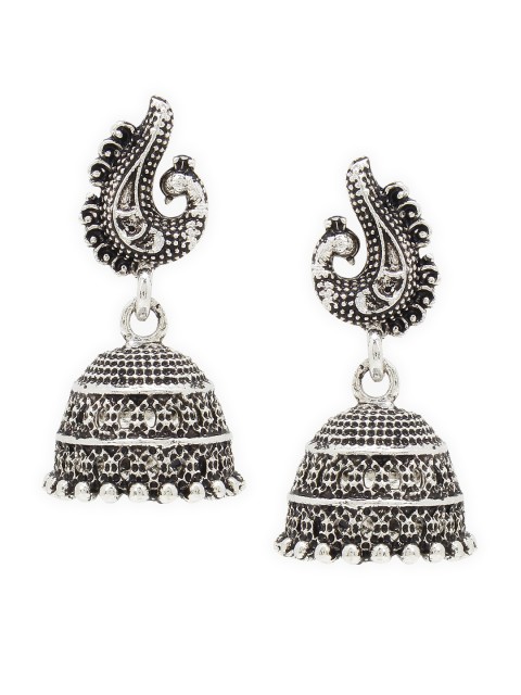 

SATCHEL Silver-Toned Dome Shaped Antique Jhumkas
