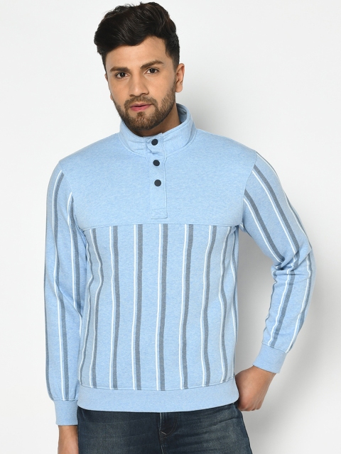 

Octave Men Blue Striped Sweatshirt