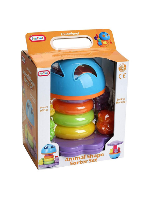 

Funtime Unisex Kids Multicoloured Colourblocked Animal Shape Sorter Toy Set, Multi