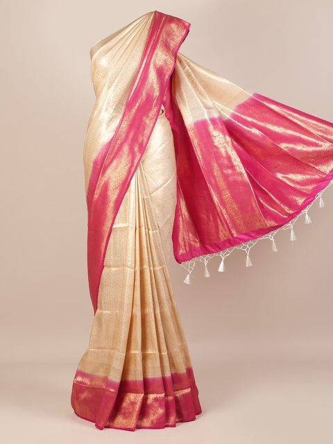 

Pothys Cream-Coloured Woven Design Jute Silk Saree