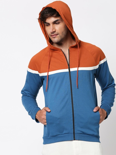 

Bewakoof Men Blue & Orange Solid Sweatshirt