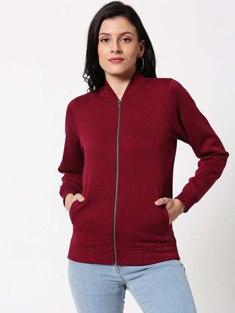 

Bewakoof Women Red Solid Bomber