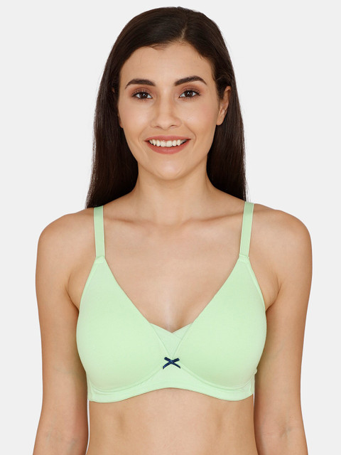 

Zivame Green Solid Non-Wired Lightly Padded T-shirt Bra ZI104PFASHAGREN
