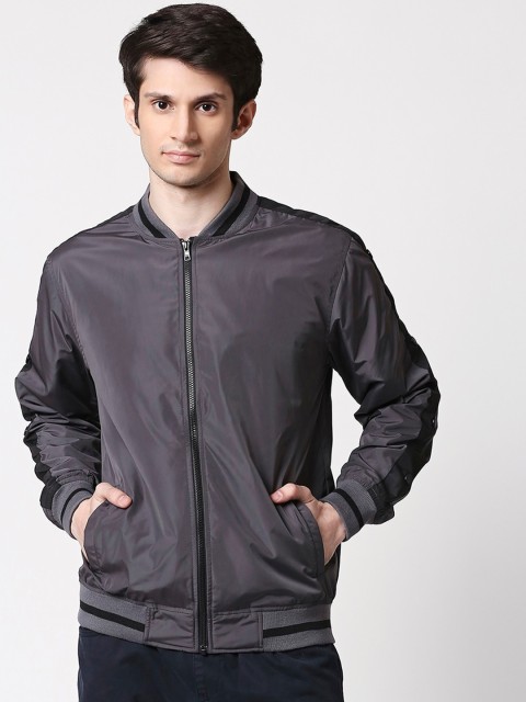 

Bewakoof Men Grey Solid Bomber