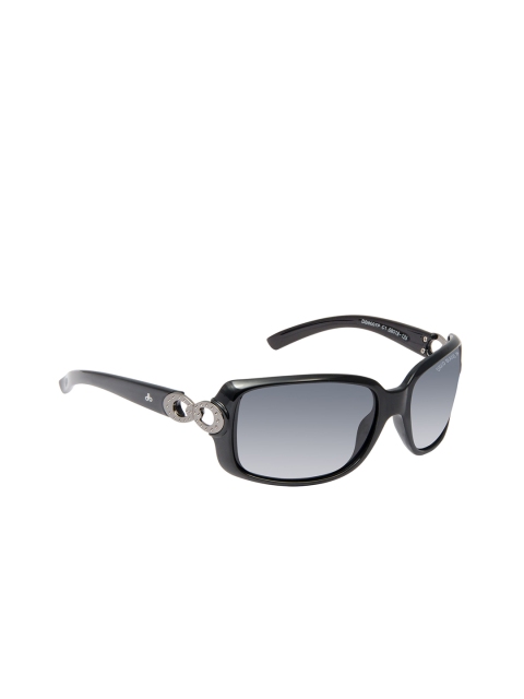 

David Blake Women Oval Sunglasses CNSGDB2066, Black