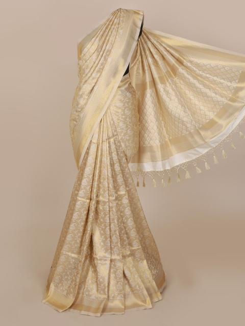 

Pothys Cream-Coloured Woven Design Jute Silk Saree