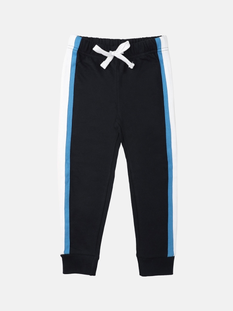 

YK Boys Navy-Blue Solid Slim-Fit Joggers