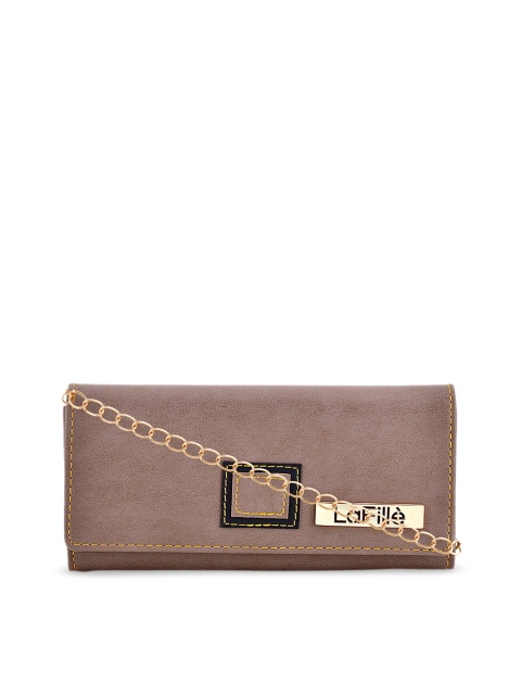 

LaFille Women Taupe Solid Two Fold Wallet