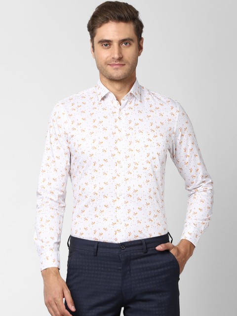 

Peter England Elite Men White Slim Fit Printed Casual Shirt