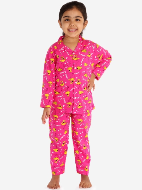 

Chipbeys Girls Pink Printed Night suit