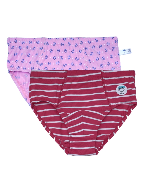 

DChica Boys Pack Of 2 Printed Basic Briefs DCBFNV6406, Maroon
