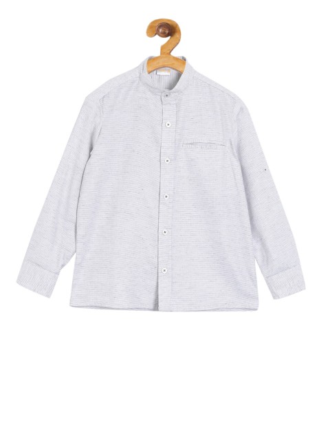 

Aomi Boys Grey Self Design Casual Shirt