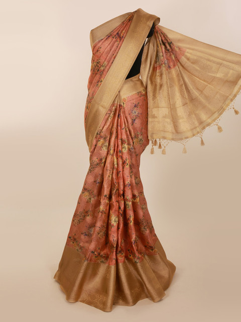 

Pothys Peach-Coloured Woven Design Cotton Blend Saree