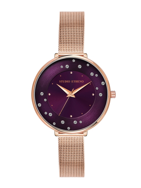 

STUDIO ETHENO Women Purple & Rose Gold Analogue Watch