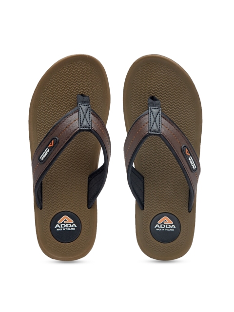 

Adda Men Brown Self Design Thong Flip-Flops