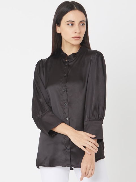 

Smarty Pants Women Black Regular Fit Solid Casual Shirt