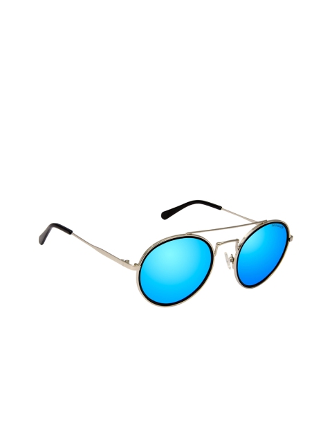 

David Blake Unisex Round Polarised and UV Protected Sunglasses CNSGDB2118, Silver