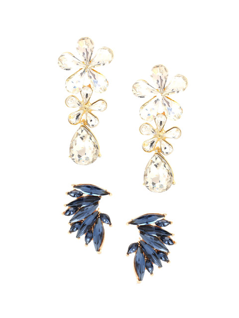 

Yellow Chimes Pack Of 2 Gold-Plated Contemporary Drop Earrings