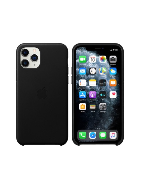 

TREEMODA Black Solid iPhone 11 Pro Leather Mobile Case