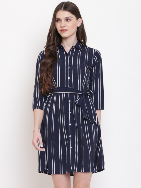 

Mayra Women Blue Striped Shirt Dress