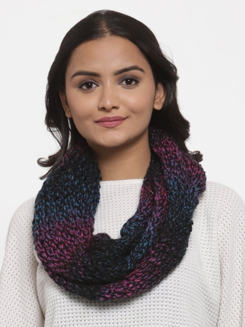 

Bodh Design Unisex Purple & Blue Hand Knitted Snood Muffler