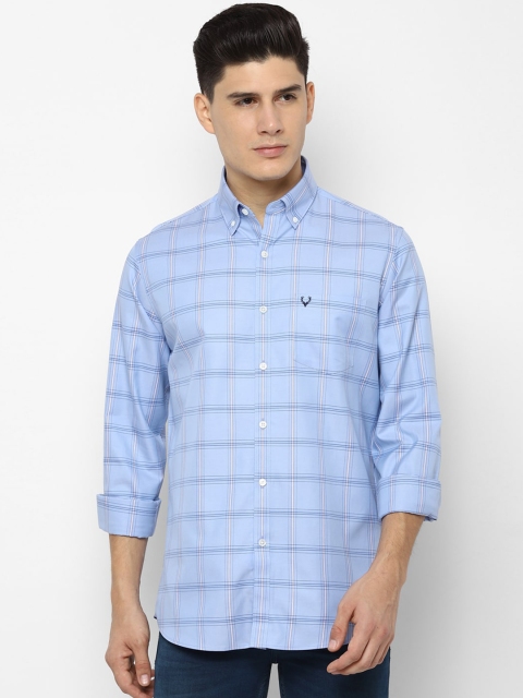 

Allen Solly Men Blue Slim Fit Checked Casual Cotton Shirt