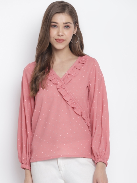 

Capybara Women Pink Printed Wrap Top