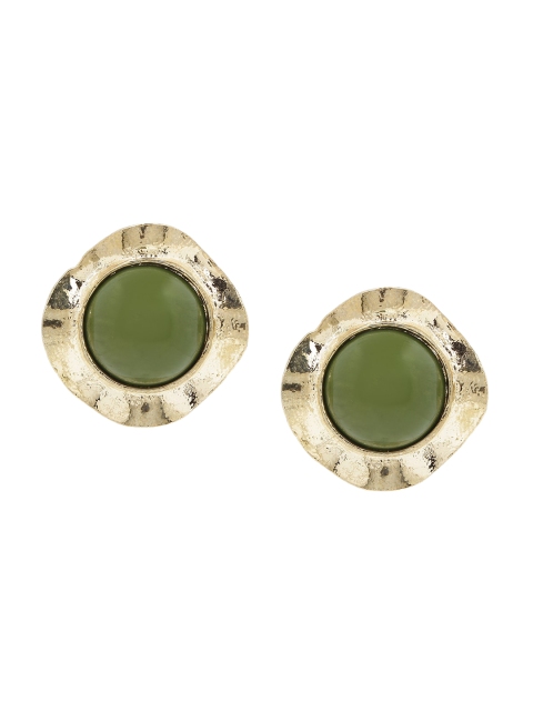 

SATCHEL Green & Beige Contemporary Handcrafted Studs