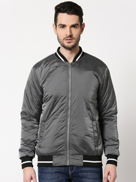 

Bewakoof Men Grey Solid Bomber