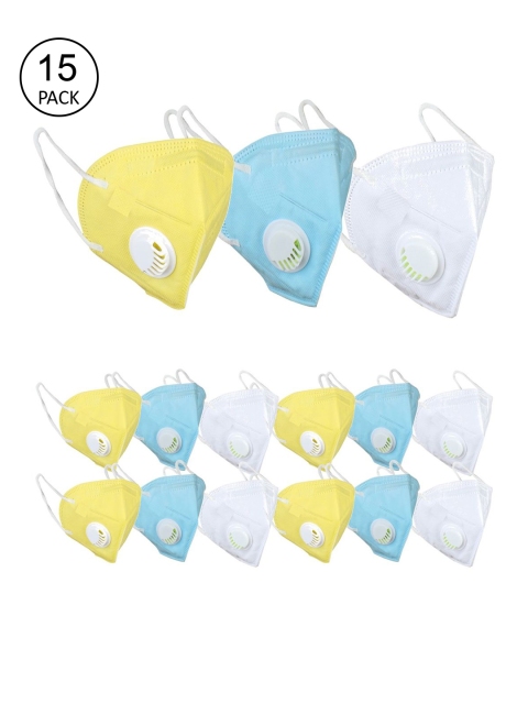 

OOMPH Unisex Pack of 15 Solid 5-Ply Reusable N95 Masks, White